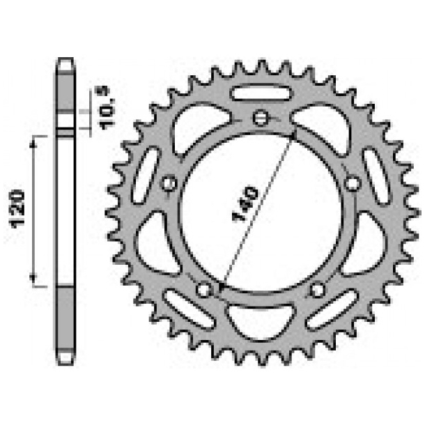 PBR 4397 520 alu kdehjul 48t Suzuki GSXR, DL, SV 600 750 1000 -Triumph 600