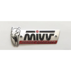 MIVV M�RKE 50.73.307.1 TIL POPNITTE 79 X 34 MM KONVEX (UD) 50.73.307.1-MIVV Logo ( 79x22 ) MIVV Label - Cod.50.73.307.1 (+ 2 Rivets - 125x34 Convex) MIVV