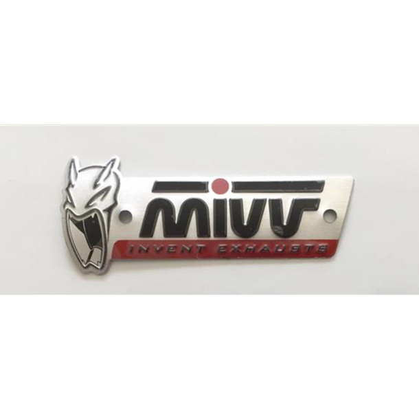 MIVV M�RKE 50.73.307.1 TIL POPNITTE 79 X 34 MM KONVEX (UD) 50.73.307.1-MIVV Logo ( 79x22 ) MIVV Label - Cod.50.73.307.1 (+ 2 Rivets - 125x34 Convex) MIVV