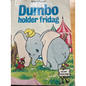 BRUGT SLIDT D�RLIG STAND Dumbo holder fridag De sm� Disney-b�ger 1985