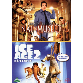 BRUGT som ny - Nat p� Museet / Ice Age 2 (2 film) DVD 2 DISC