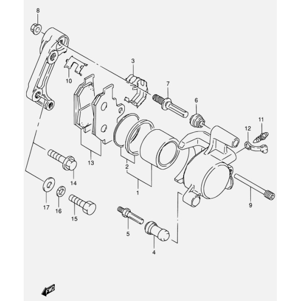 Suzuki 5930024B30999 59300-24B30-999 5930024B20 59300-24B20 Caliper Assy, Fr OriginalLS650 Savage G