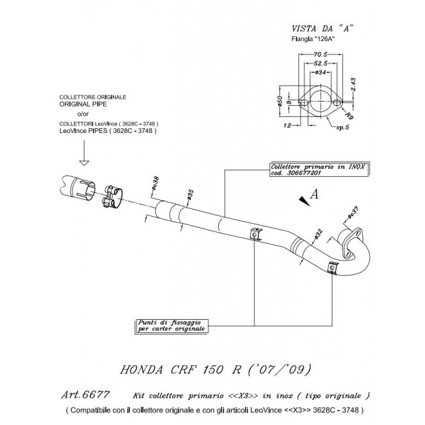 LeoVince X3 Cross/Forrr CRF150R 2007