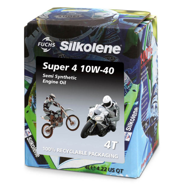 SILKOLENE SUPER 4 10W/40. 4L SEMI SYNTHETIC API SJ/SH/SG/SF JASO MA2