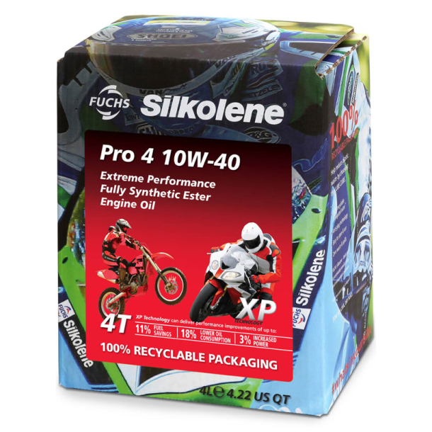 Silkolene PRO 4 10W/40. 4L SYNT. XP100% SYNTETIC ESTER-API:SM/SN-JASO MA2