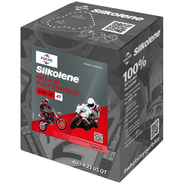 SILKOLENE PRO 4 10W/30. 4L SYNT. 100% SYNTETIC ESTER-API:SM/SN-JASO MA2 Pro 4 10W-30