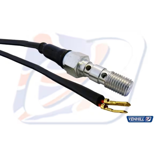 VENHIL 810125-L Banjo bolt M10x1,25 DOBBELT CHROM LIGHT SWITCH M10x1.25 DOUBLE BOLT WITH LIGHT SWITC