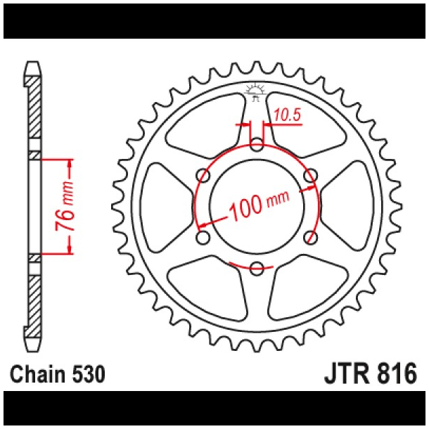 JT Bagkdehjul - JTR816.50 Suzuki GT GS GSX GSX-R