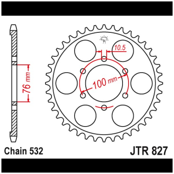 JT 48Tands Bagkdehjul - JTR827.48 GSX-R1100 64511-40C01