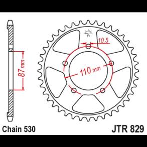 JT 45 tands Bagkdehjul - JTR829.45 64511-20C0 GSX600/750F GSXR400/750/1100