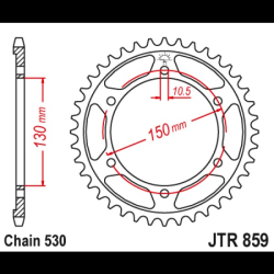 JT 859/40T Bagkdehjul40 tands - JTR859.40 Yamaha 1XT-25440-20-33 FJ1100 FJ1200