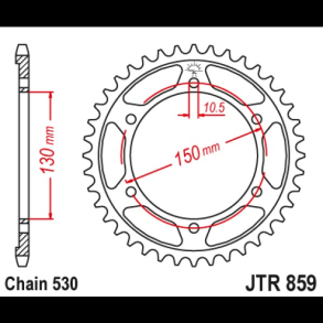 Bagk�dehjul RacePro R859/38T Bagk�dehjul�38 tands - Yamaha XJR1300