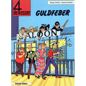 BRUGT RIMELIG STAND slid p� omslag Kasseret Biblioteksbog - De 4 esser Nr. 11 Guldfeber 1. udgave, 1. oplag 1982 