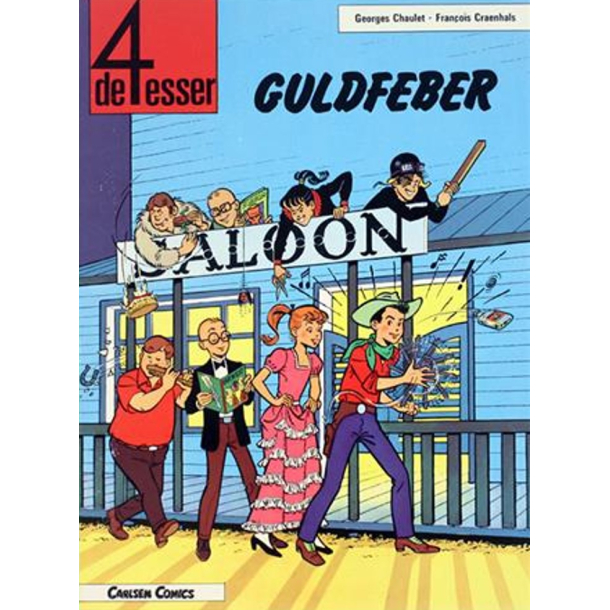 BRUGT RIMELIG STAND slid p� omslag Kasseret Biblioteksbog - De 4 esser Nr. 11 Guldfeber 1. udgave, 1. oplag 1982 