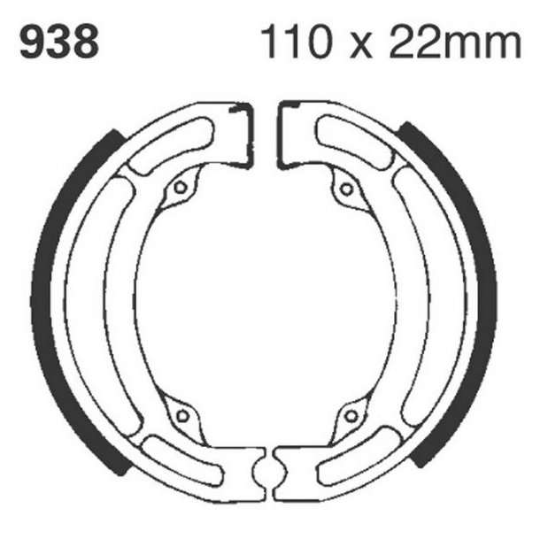 EBC 938 bremsebakker brake shoes FRONT HYOSUNG TE50 TE90 TE100
