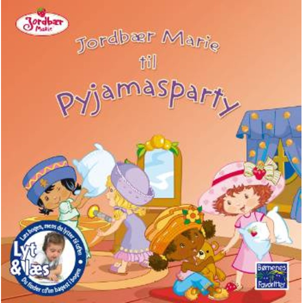 BRUGT som ny -  Jordb�r Marie til pyjamasparty - Lyt Og L�s CD og BOG