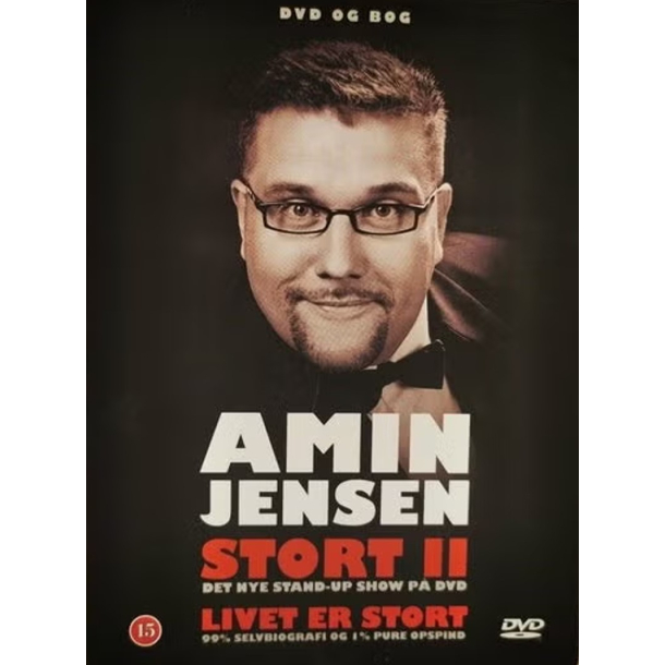 BRUGT som ny - Amin Jensen - STORT II + Bog Livet Er Stort 2008 - DVD�+ BOG