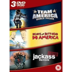BRUGT som ny Extreme Comedy Collection Team America / Beavis and Butt-Head Do America / Jackass The Movie med Team America: Trey Parker  - 3-disc 3 Film