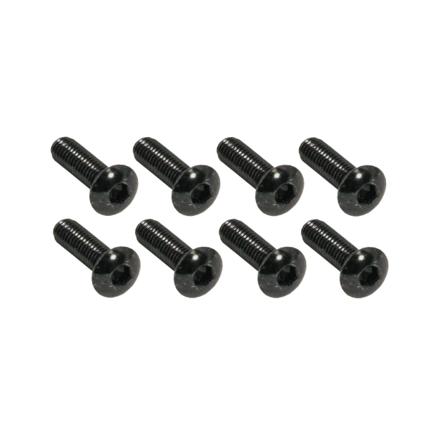 Skruer til Kbeglas sorte M5 8 stk. med nylon skiver og mtrikker Screen Bolts Black 8Pcs