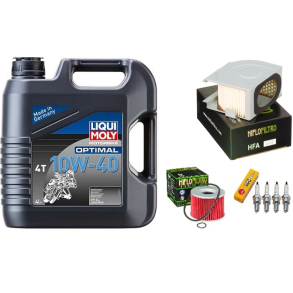  Servicekit HONDA CB350F CB400F FOUR olie, oliefilter, luftfilter, tndrr, pakning bundprop