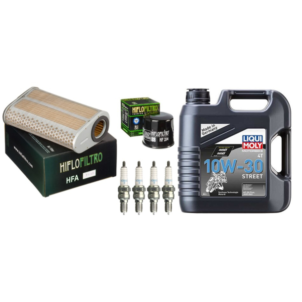 Servicekit Honda CBF 600 S PC43 08-13 olie,oliefilter, luftfilter, tndrr, pakning bundpop