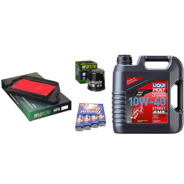 Servicekit HONDA CBR1100XX 97-98 olie, oliefilter, luftfilter, tndrr, pakning bundprop