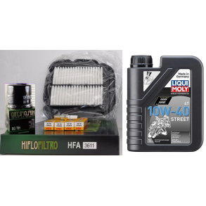 Servicekit SUZUKI DL 1000 02-07 KAWASAKI KLV1000 olie, oliefilter, luftfilter, tndrr pakning