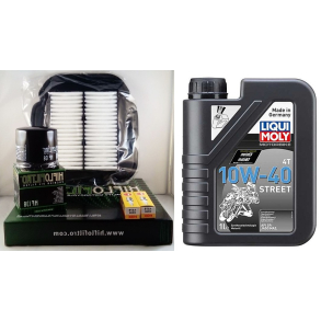 Servicekit Suzuki DL650 2003-2010 olie, oliefilter, luftfilter, tndrr, pakning bundprop