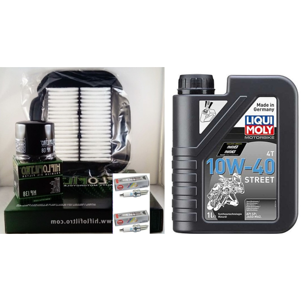  Servicekit Suzuki DL650 2011-2016 olie, oliefilter, luftfilter, tndrr, pakning bundprop