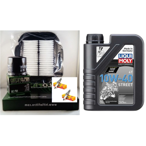Servicekit Suzuki DL650 2017-2020 olie, oliefilter, luftfilter, tndrr, pakning bundprop