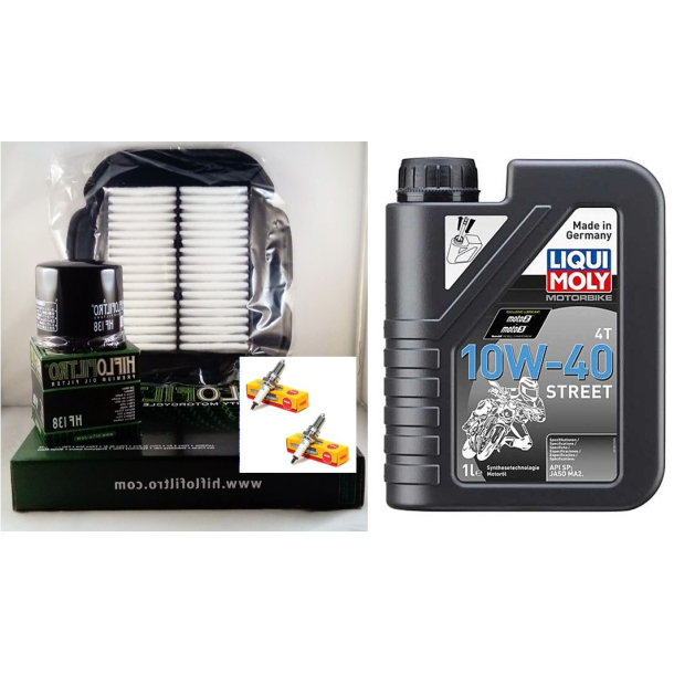Servicekit Suzuki DL650 2017-2020 olie, oliefilter, luftfilter, tndrr, pakning bundprop
