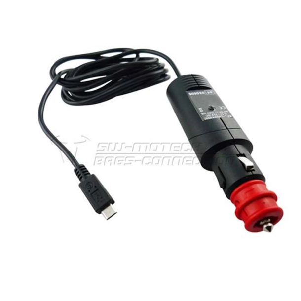 SW-Motech USB-MICRO lader fra Cigaret/DIN 1,8M max. 2000mA. EMA.00.107.11400
