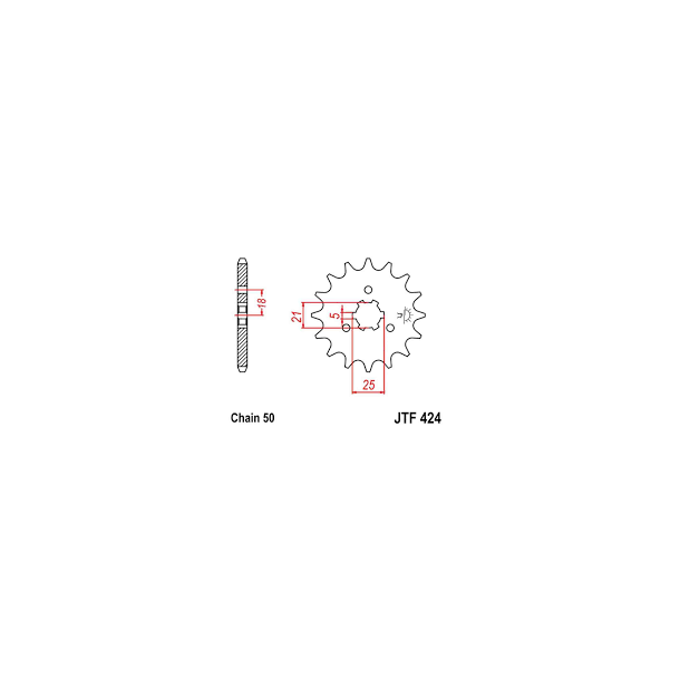 RacePro F424/16 Fortandhjul front k�dehjul 16 Tands SPROCKET,ENGINE Suzuki GT550 GT750 Yamaha XS360 XS400