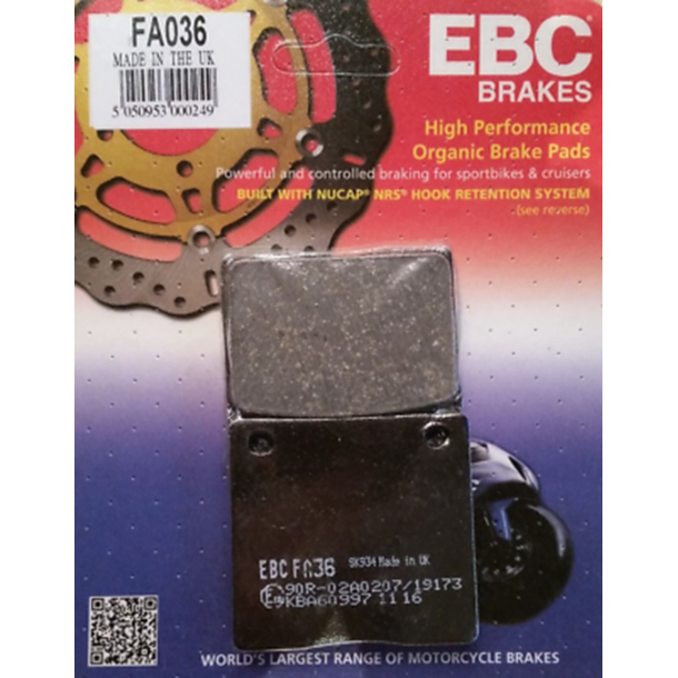 EBC FA036 BREMSEKLODSER Disc pad set rear KAWASAKI Z SUZUKI GS GSX