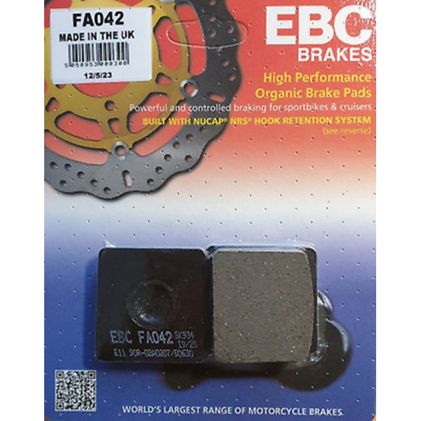 EBC FA042 BREMSEKLODSER Disc pad s�t�YAMAHA FS1DX�RD50 RD125�RD200�RS100