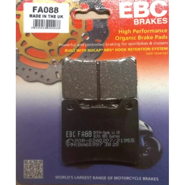 EBC FA088 BREMSEKLODSER Disc pad s�t FA088 FA88 FRONT/REAR YAMAHA