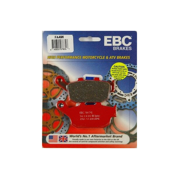BREMSEKLODSER EBC FA496 BAG Disc pads REAR HONDA CBR250R CB300 CB500F CB650 CBX300 CMX500SUZUKI SV6