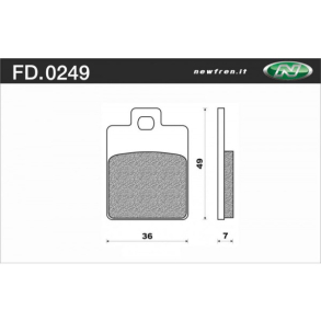 NEWFREN FD.0249 Bremseklodser for eller bag Scooter BENELLI/CPI/GILERA/PIAGGIO/VESPA