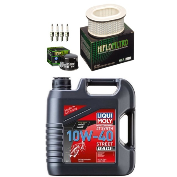  Servicekit YAMAHA FZS600 FAZER 98-03 olie, oliefilter, luftfilter, tndrr, bundproppakning 