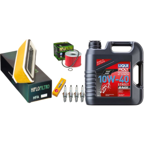 Servicekit KAWASAKI GPZ750R/900 GTR1000 ZL900/1000 oliefilter, luftfilter, tndrr, pakning bundpop