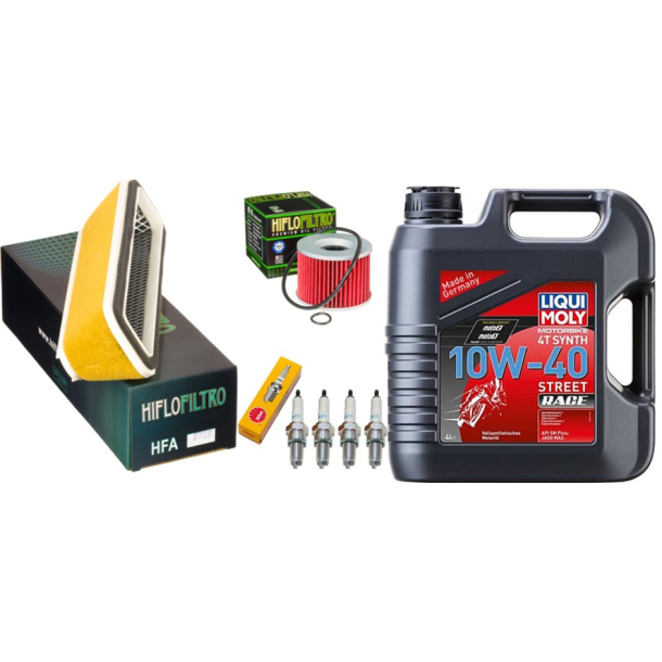 Servicekit KAWASAKI GPZ750R/900 GTR1000 ZL900/1000 oliefilter, luftfilter, tndrr, pakning bundpop