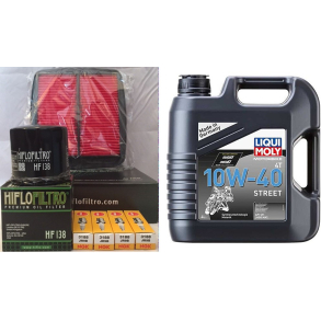Servicekit Suzuki GSF1200 96-99 olie, oliefilter, luftfilter, tndrr, pakning bundprop