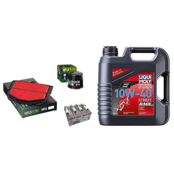 Servicekit SUZUKI GSXR1300 HAYABUSA 08-17 olie, oliefilter, luftfilter, tndrr, pakning bundprop