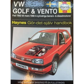 BRUGT SVENSK! Haynes Reparationsbog Haynes - Volkswagen Golf III/Vento 92 - 98 Svensk