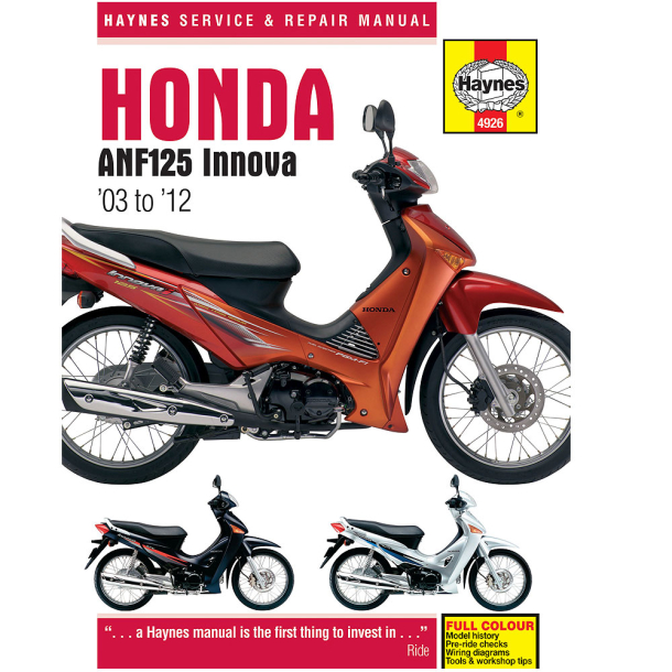 Haynes bog 4926 HONDAANF125 INNOVA 03-12