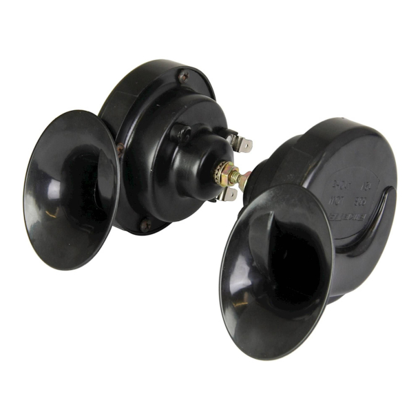 Horn 2stk sort Black Twin Pack Snail Horn - 12V
