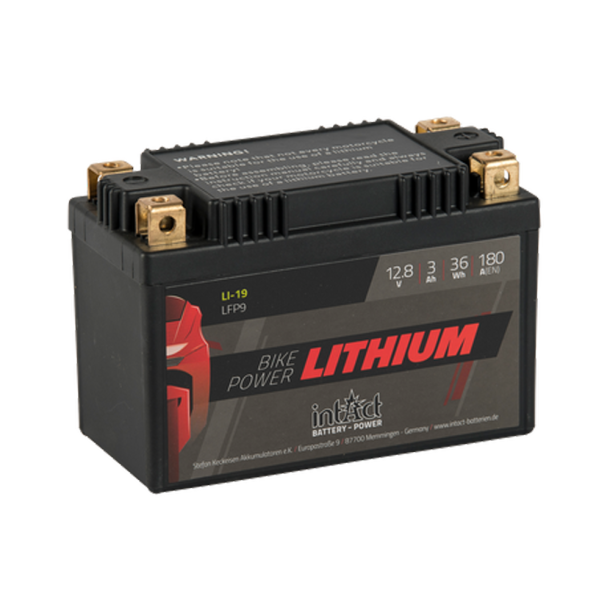 Intact Bike-Power Lithium LiFePO4 Battery LFP9 [12.8V 3.0Ah 36Wh] BTX9-BS/YTX9-BS