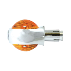 Styreende Blinklys Okse�je 1 stk. - Bike It Bullseye Chrome Bar End Motorcycle Indicator with Amber Lens � 22mm