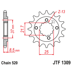 JT Forkdehjul Fortandhjul 1309/15T JTF1309.15 HONDA XR650L 93-17