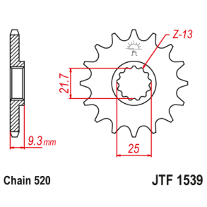 FortandhjulForkdehjul RacePro 1539/14T KAWASAKI EX250 EX300 EX400 NINJA
